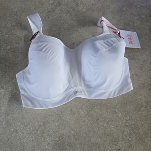 Panache White Support Bra with Mesh Center Panel Sz 32DDD New